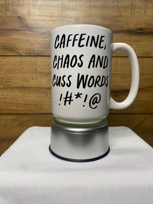 Caffeine, Chaos, and Cuss Words- Mug
